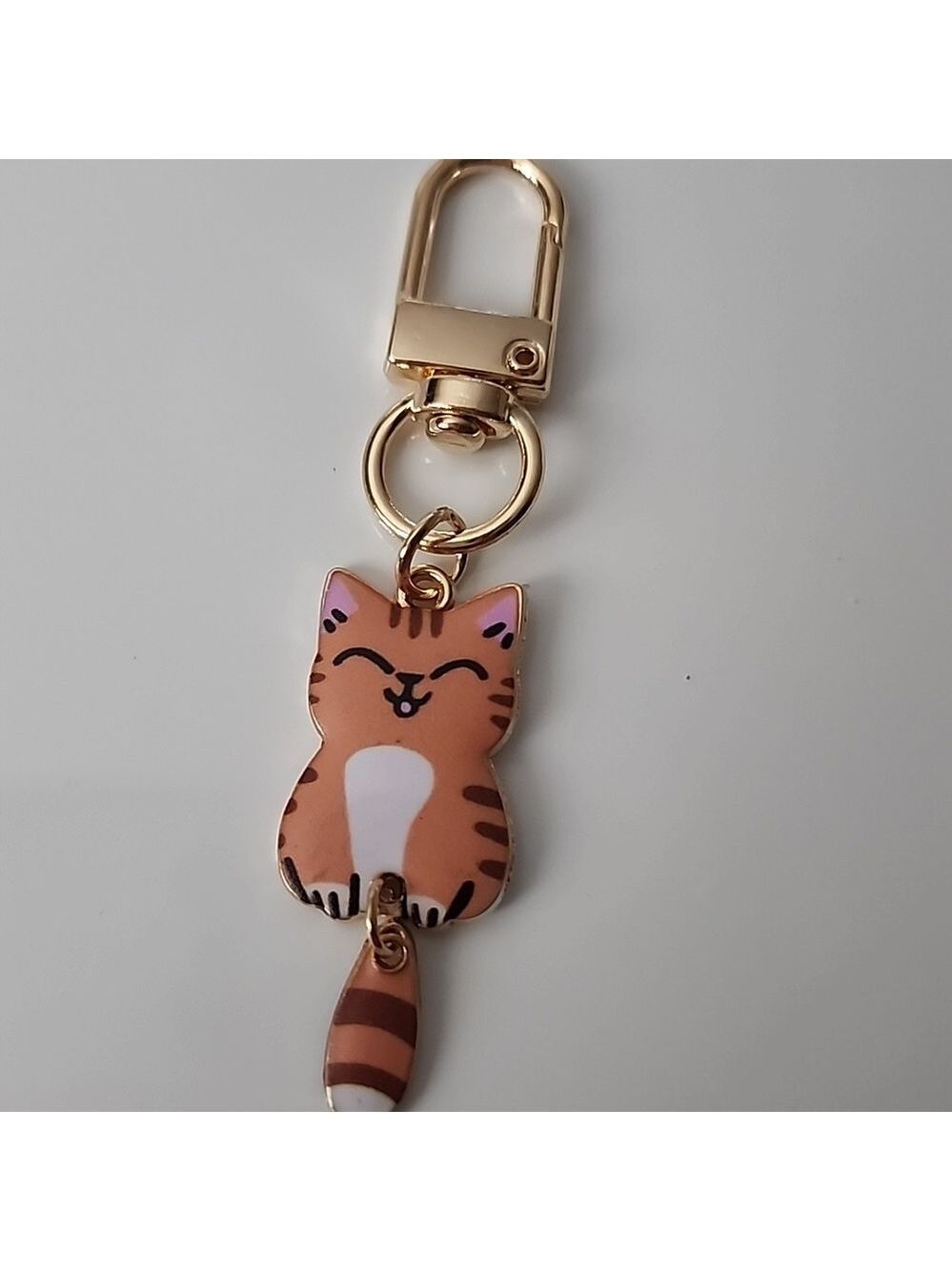 CAT ZIPPER Dangle Tail Pull purse charm Or Charm bracelet Lobster claw C…